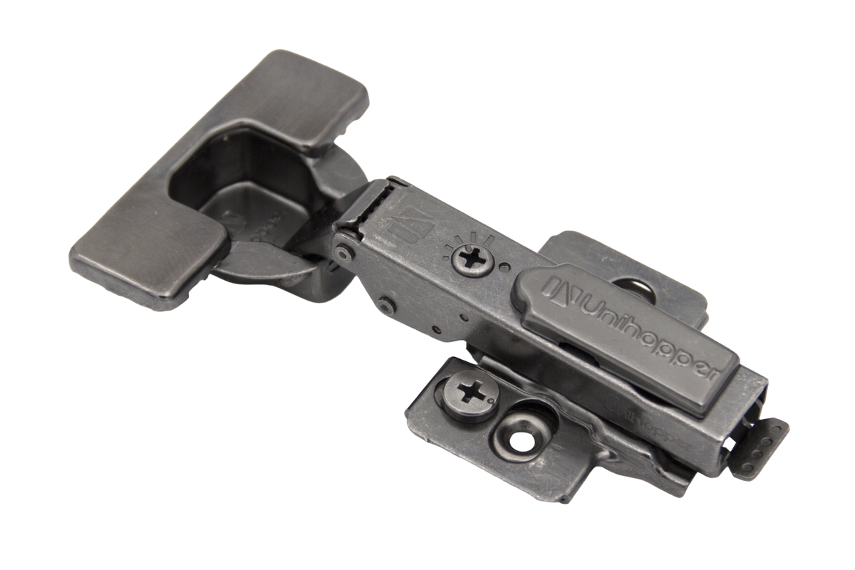 Петля мебельная Unihopper Hutton 105* H0 3D с регулируемым доводчиком, черный никель