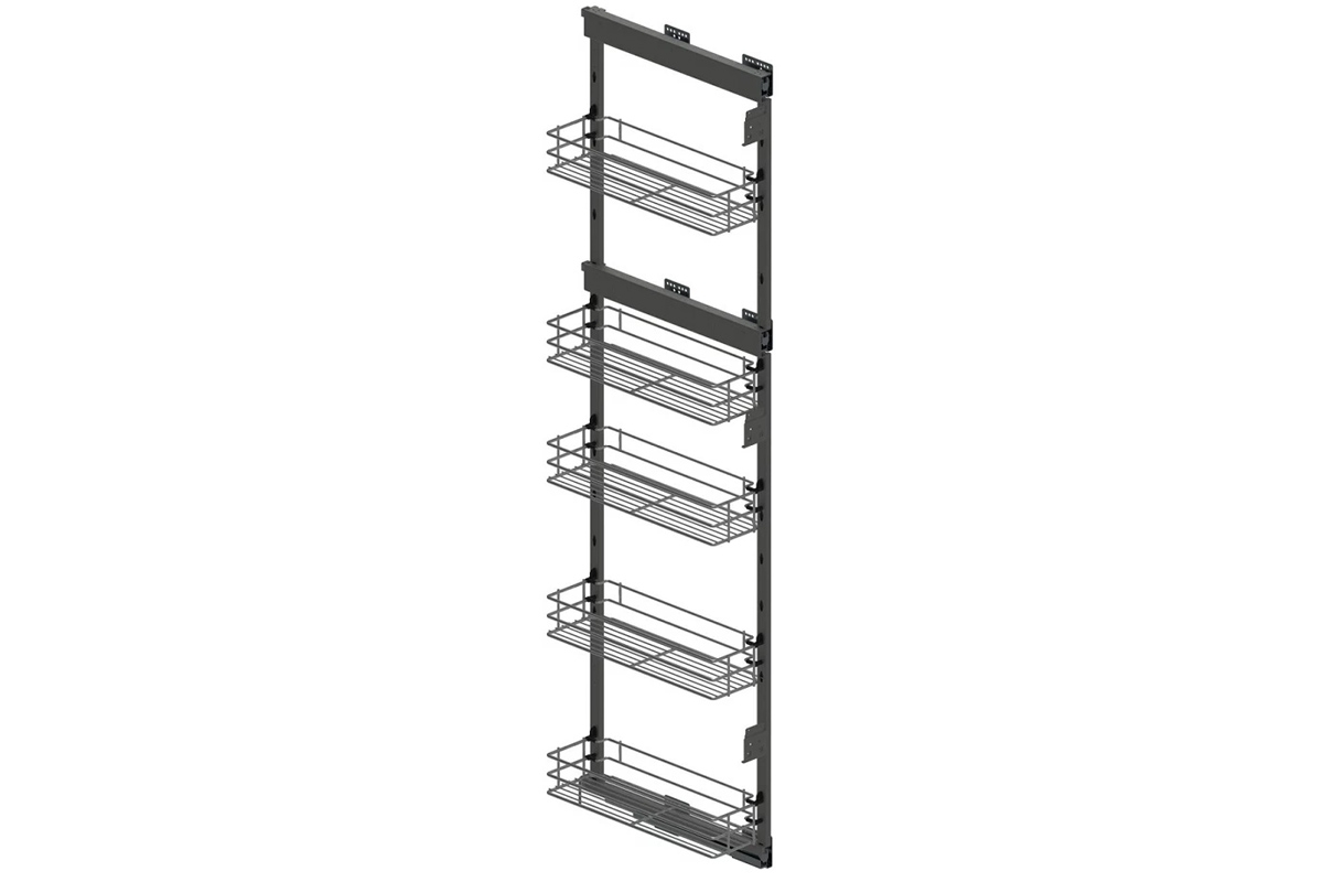 Пенал Maxima Cargo Maxi боковой, 5 полок, полки сетчатые графит, H1700, правый