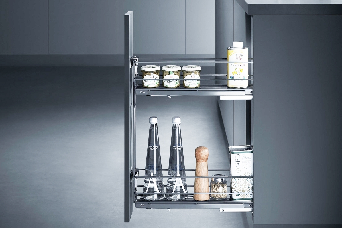 Корзина кухонная Unihopper 150 и 200 мм серая