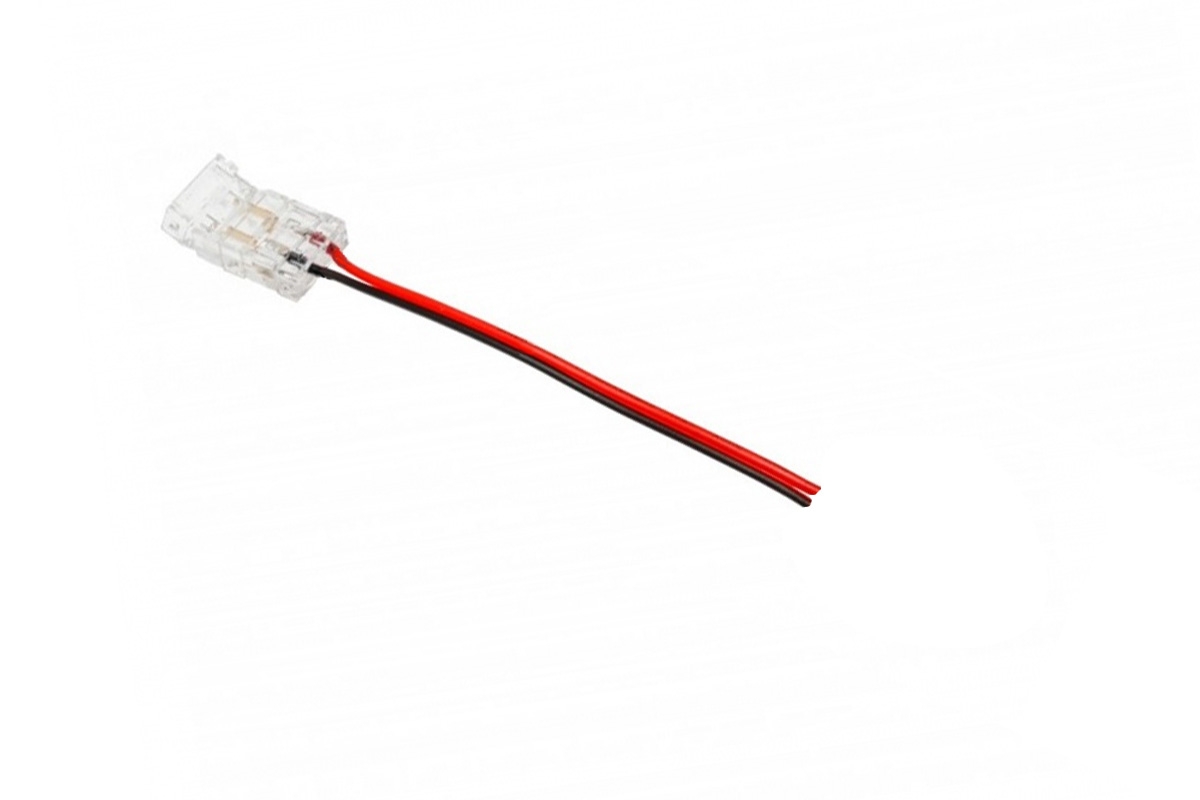 Коннектор для ленты СОВ 10 мм, односторонний с проводом 10 см