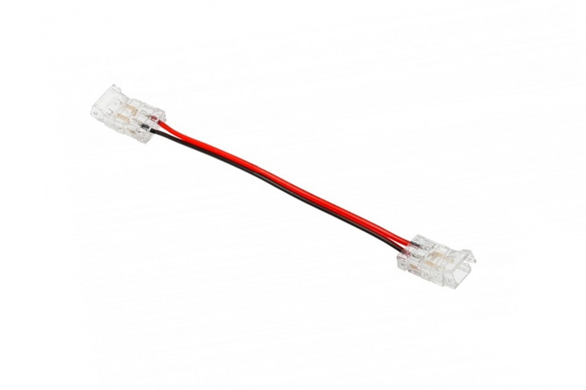 Коннектор для ленты СОВ 8 мм, двухсторонний с проводом 10 см