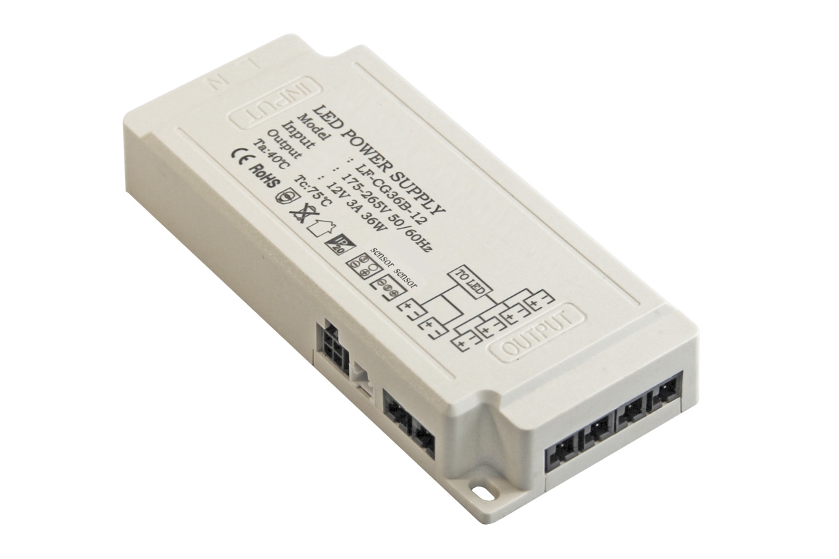 Блок питания 12В, 24/36/48/60Вт на 6 выходов, с поддержкой 2 ИК датчиков/ сенсорных кнопок