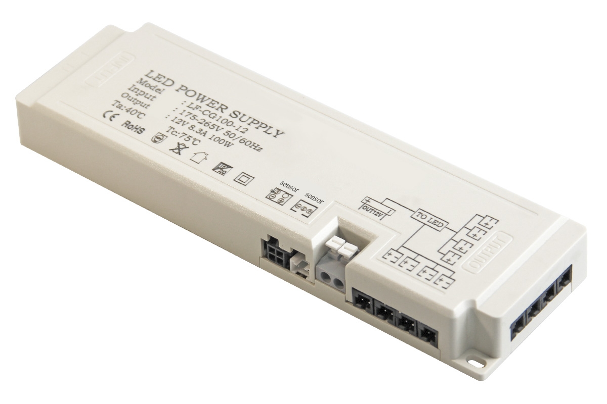 Блок питания 12В, 100Вт на 9 выходов, с поддержкой 2 ИК датчиков/ сенсорных кнопок