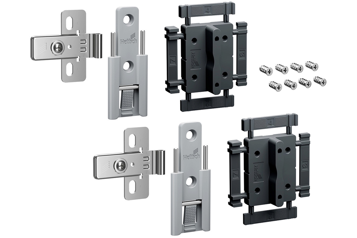 Комплект 2 средних петель WingLine L, с регулировкой, серый